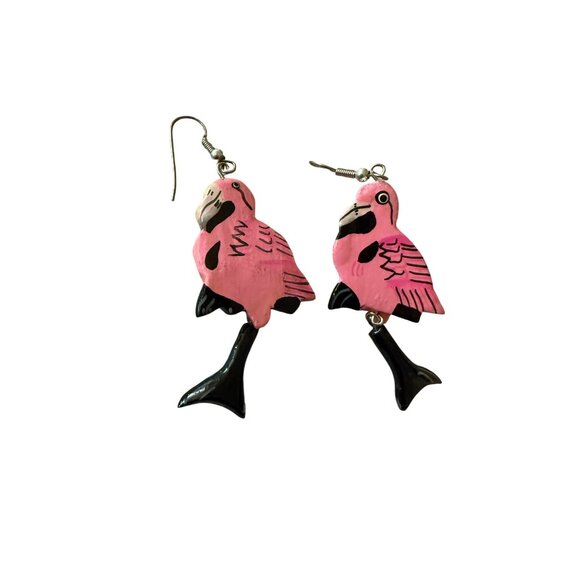 Flamingo Dangle Earrings - Picture 2 of 3